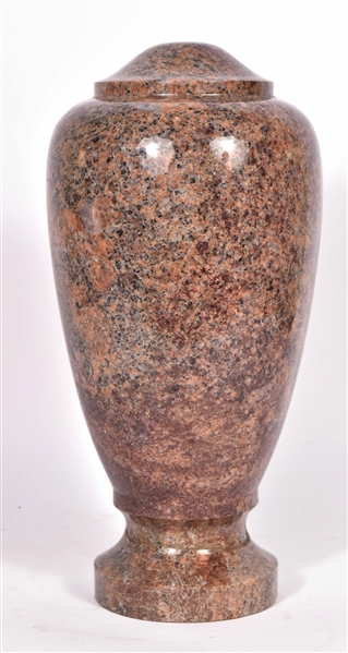 Pink and Black Marble Urn-Form Statue