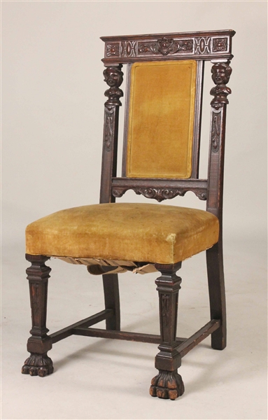 Baroque Style Carved Oak Side Chair