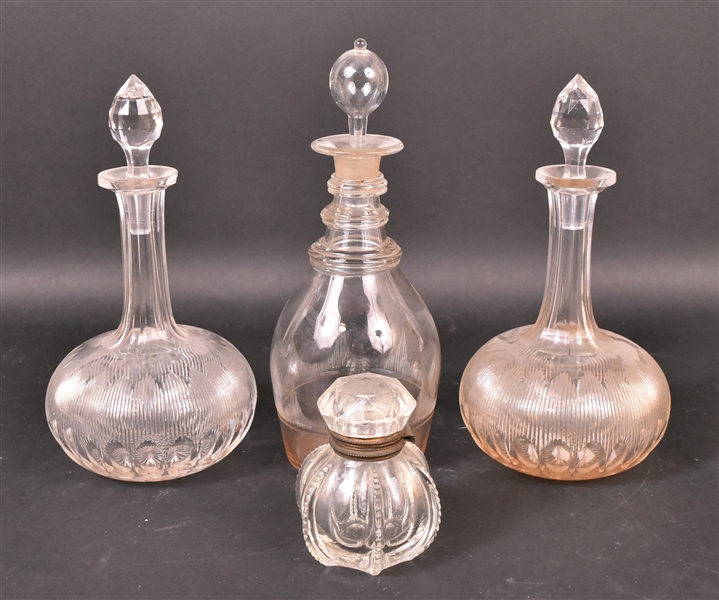 Pair Cut Crystal Decanters and Stoppers