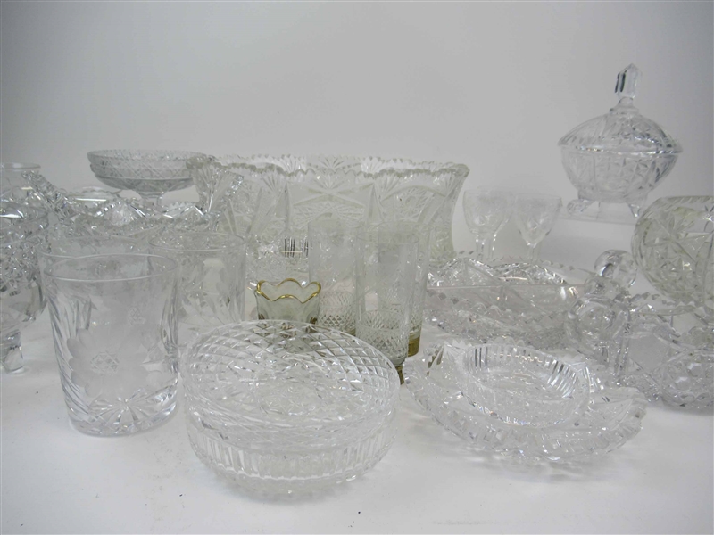 Large Group of Assorted Glass Table Articles