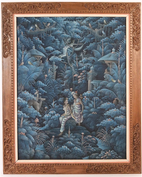Painted Fabric, I.M.D Reta, Bali Jungle in Blues