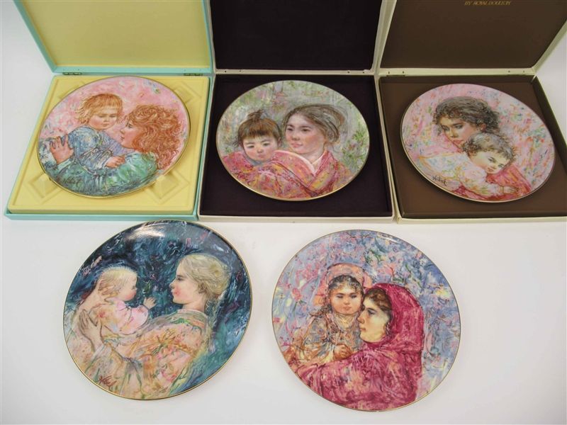 Five Royal Doulton Edna Hibel Collectors Plates