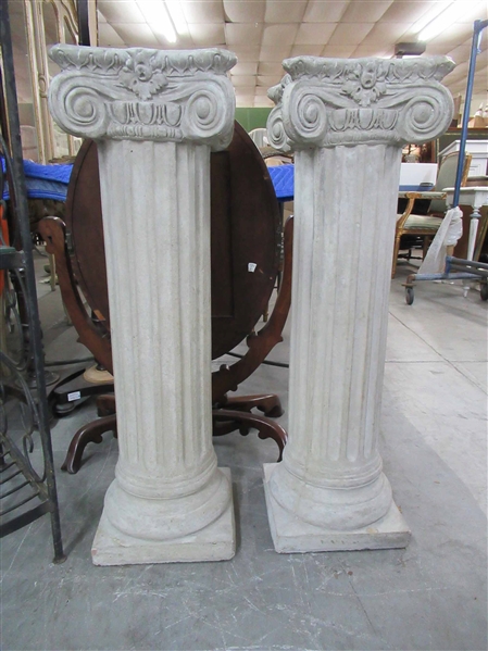 Pair of Concrete Garden Pedestals