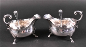 Pair of English George II Silver Sauceboats
