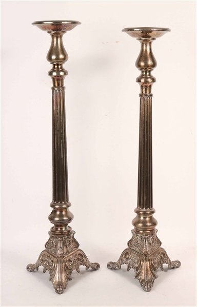 Pair of Silver Plated Pricket Sticks