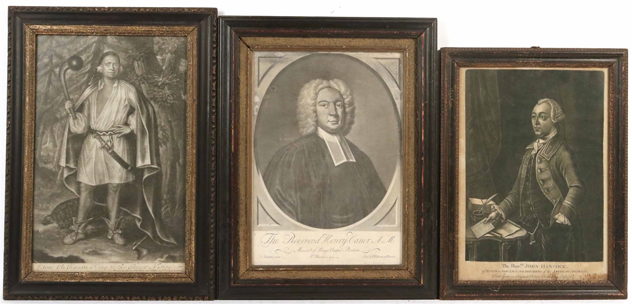 Three Mezzotint Engravings of Portraits