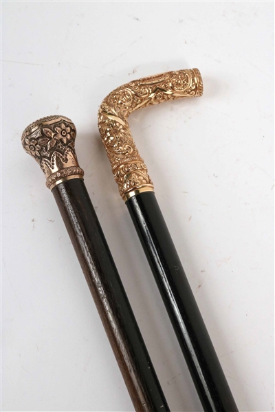 Two Rolled Gold Canes