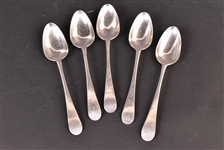 Five American Silver Peter Davis Tablespoons