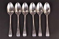 Six American Silver Pierpont MA Tablespoons