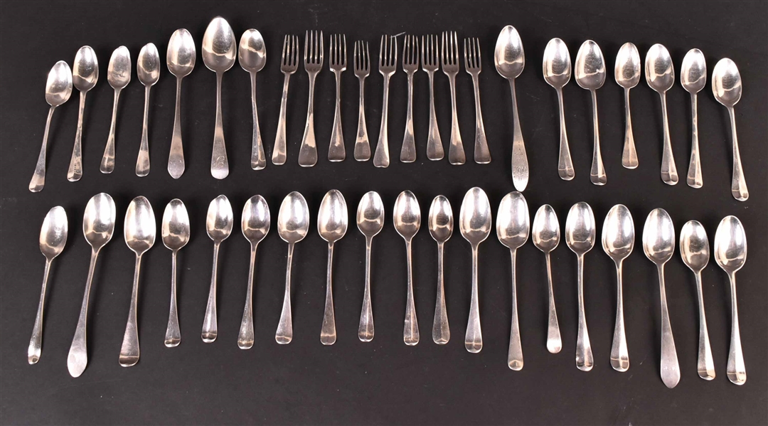 Set of Nine Dutch Silver Hanoverian Pattern Forks