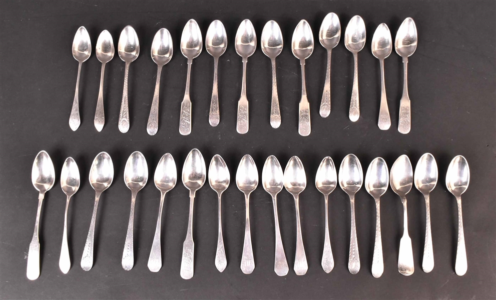  English Georgian Silver Hanoverian Spoons
