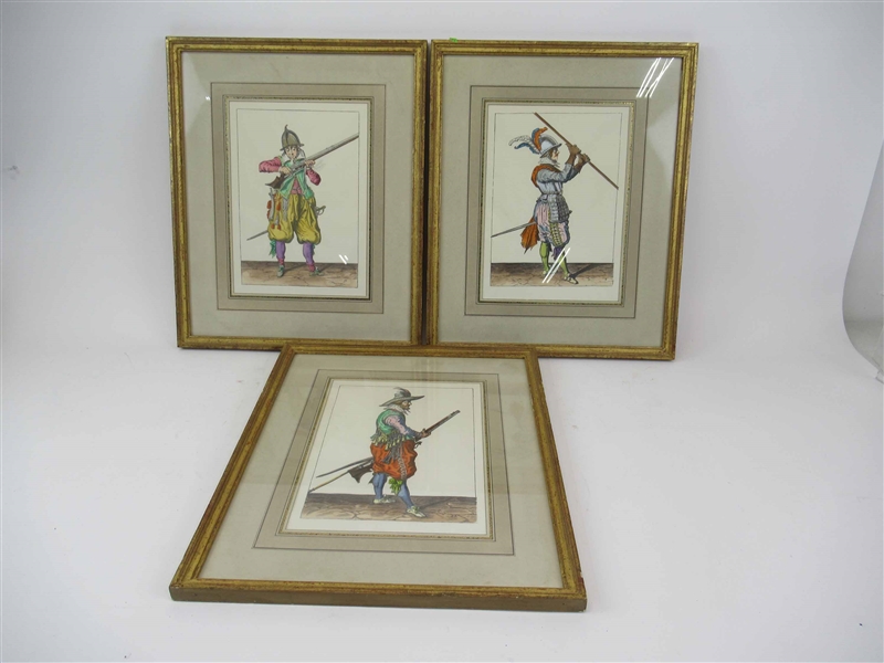 Three Lithographs of Continental Soldiers