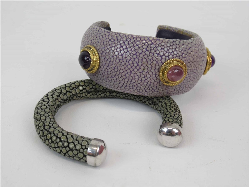 Lavender Shagreen Cuff Bracelet