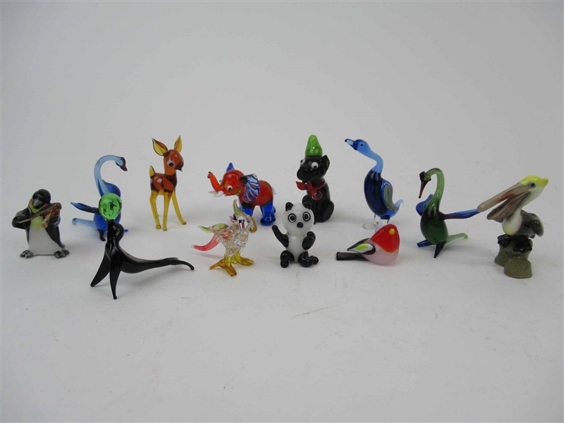 Group of Assorted Murano Style Glass Animals