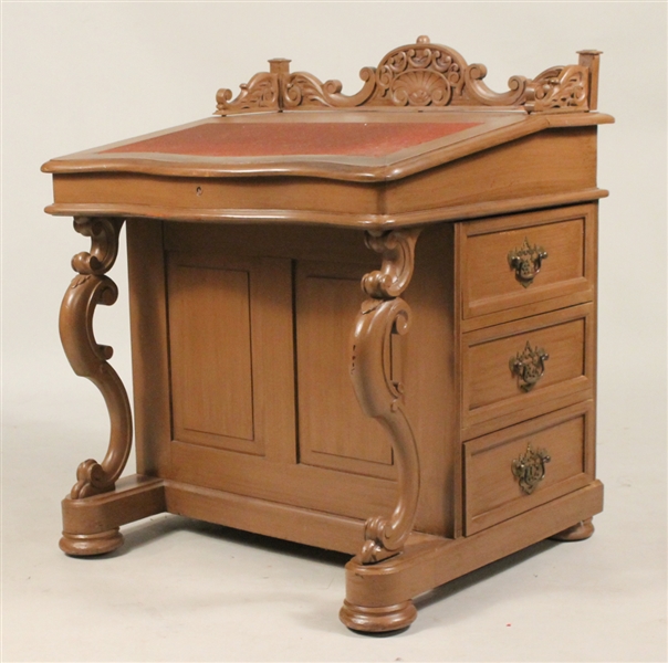 Victorian Grain-Painted Oak Davenport Desk