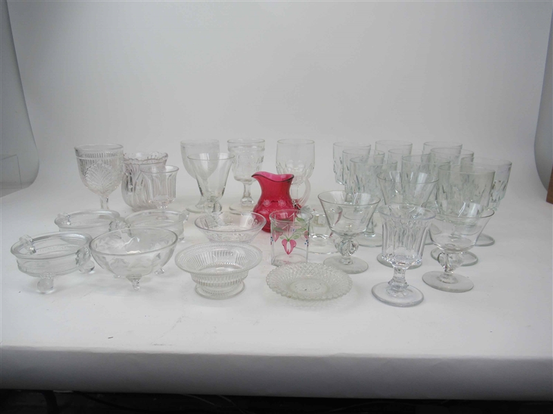 Group of Assorted Glass Stemware and Dishes