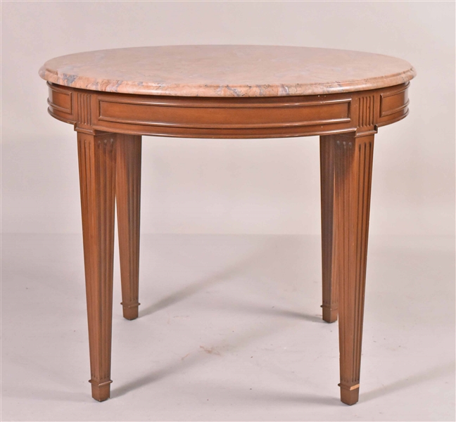 Louis XVI Marble Top Circular Center Table