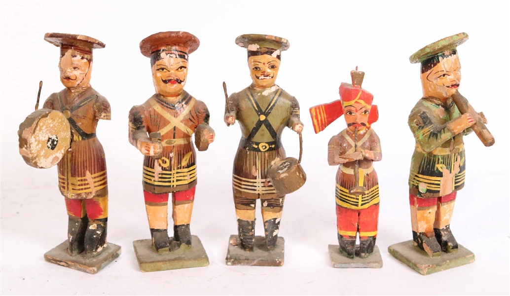 Group of Indian Painted Wood Figures