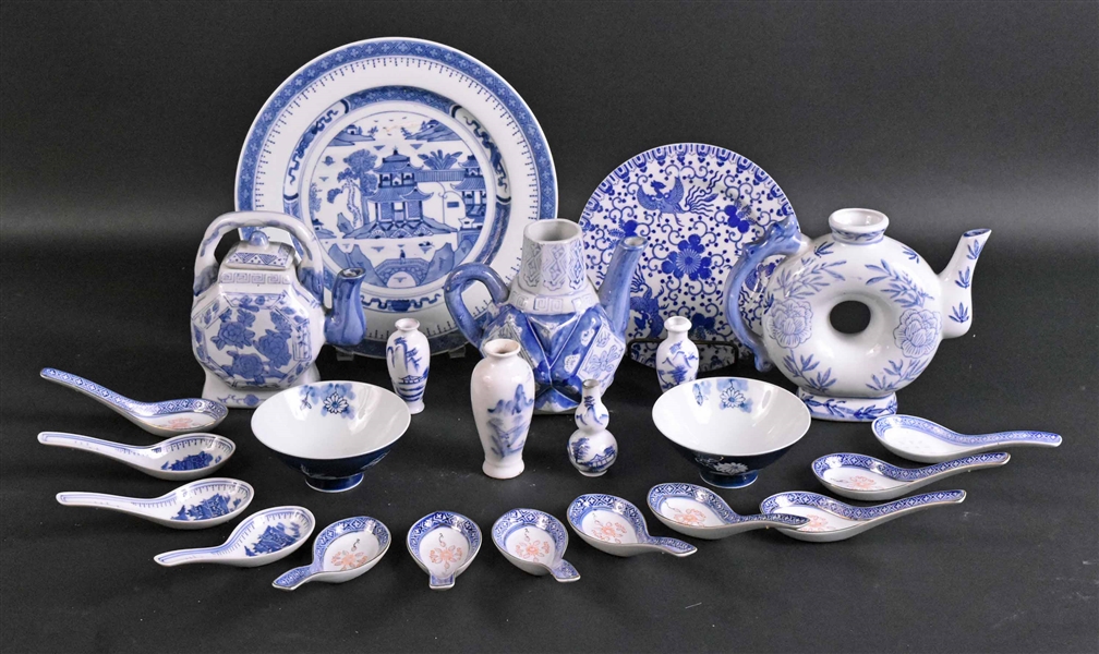 Group of Chinese Blue and White Table Articles