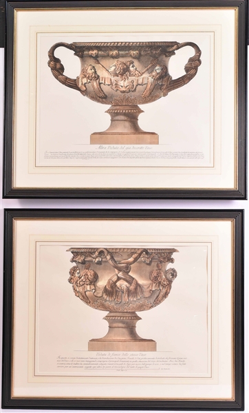 Pair of Lithographs of Neoclassical Urns