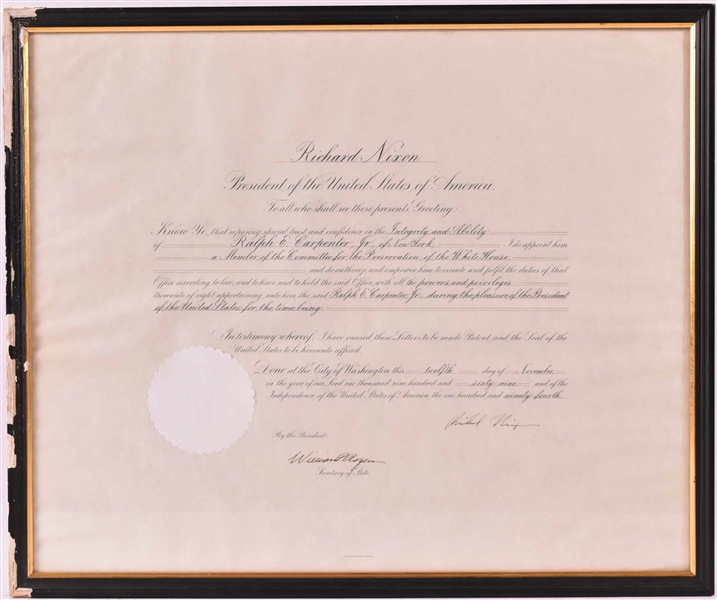 Richard Nixon Signed Appointment to a Committee