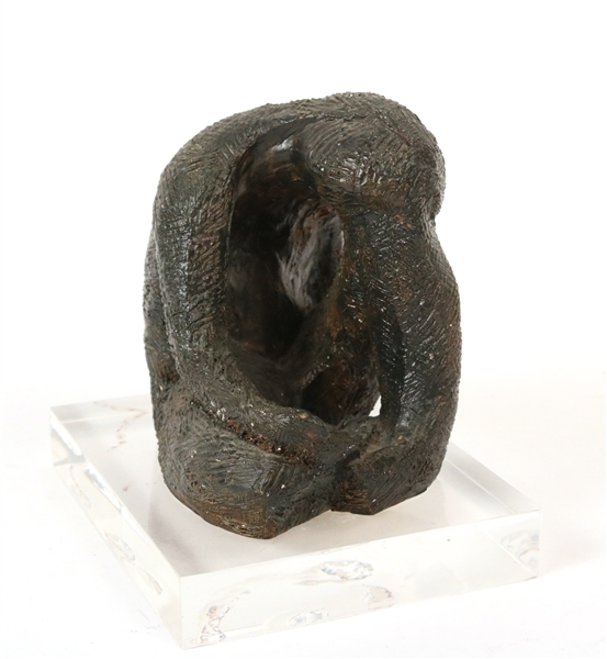 Ceramic Abstract Sculpture of a Seated Woman
