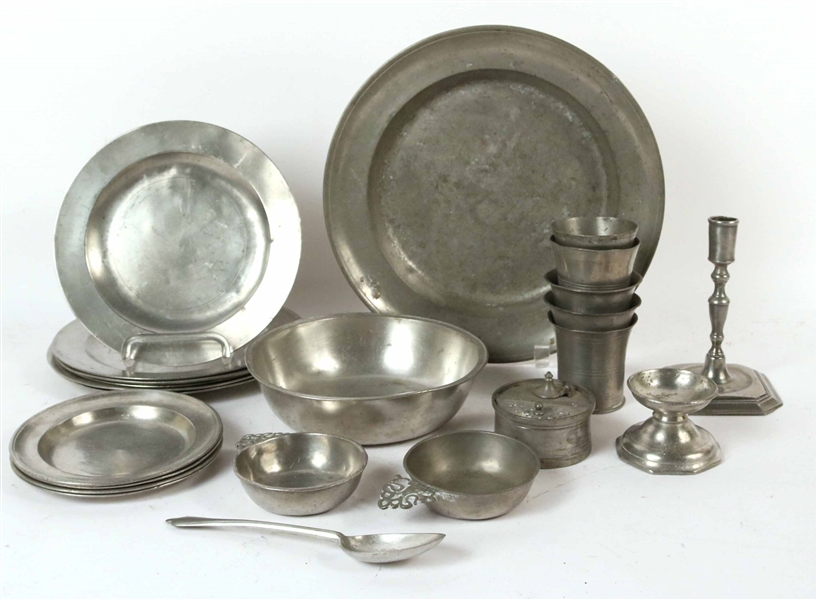 Group of Pewter Articles