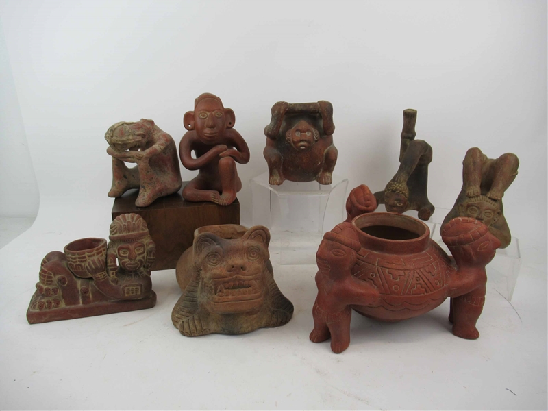 Group of Assorted Clay Pottery Figures
