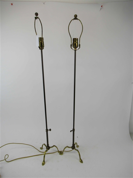 Pair of Brass Adjustable Floor Lamps 