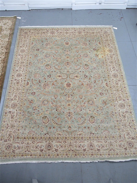 Room Size Oriental Rug with Light Green Ground