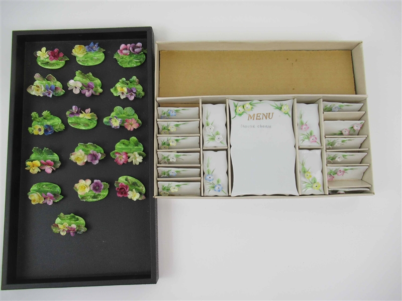 16 Crown Staffordshire Floral Place Card holders