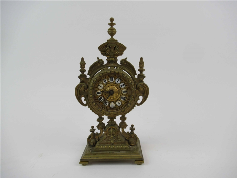 French Bronze Ornate Mantle Clock