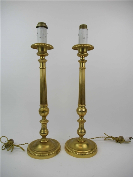 Pair of Gold Tone Table Lamps