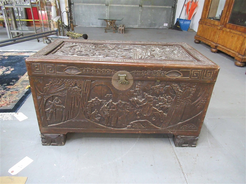 Chinese Carved Hardwood Trunk