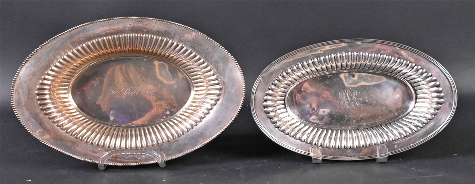 Two American Sterling Silver Oval Bread Trays