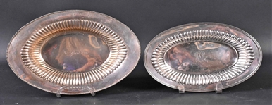 Two American Sterling Silver Oval Bread Trays
