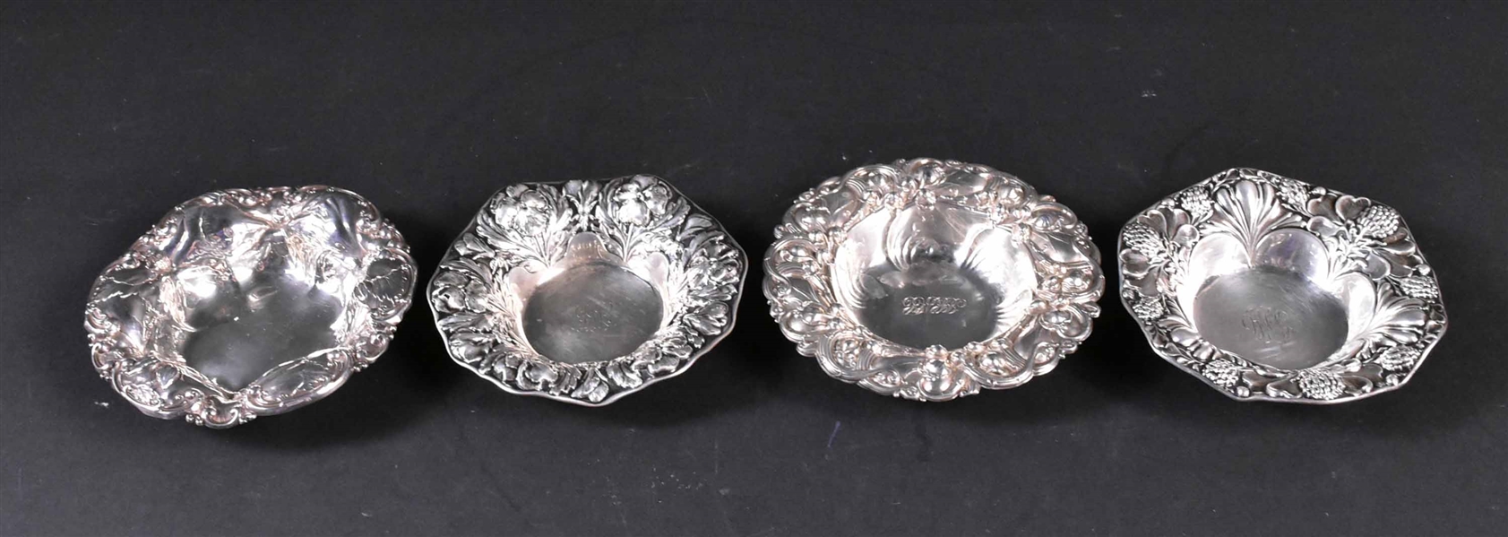 Four American Sterling Silver Bonbon Dishes