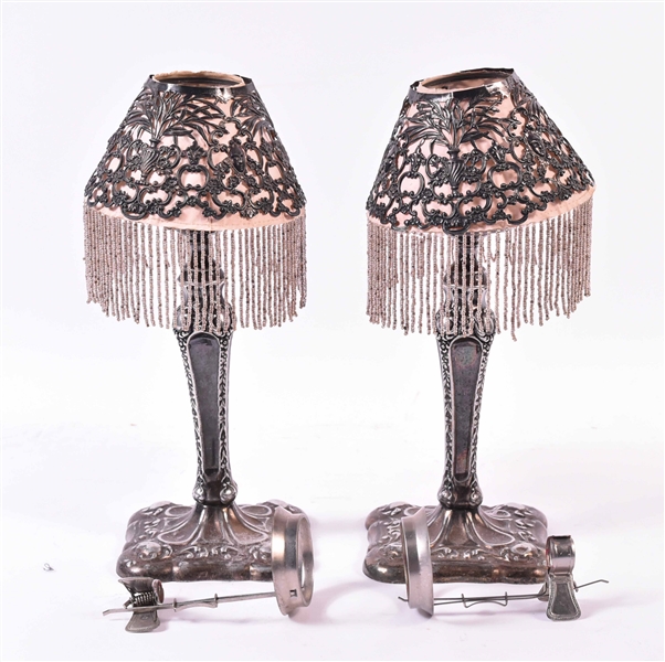Pair Tiffany Sterling Silver Petite Lampshades