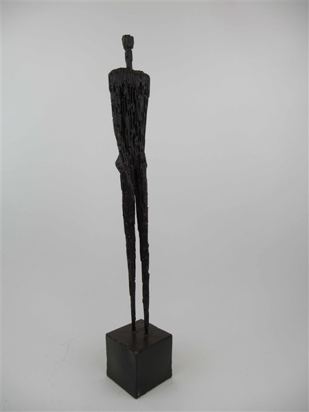 Giacometti Style Brown Painted Metal Sculpture