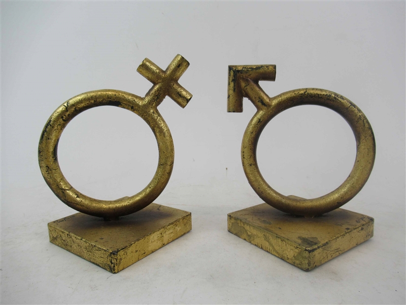Curtis Jere Male and Female Symbol Bookends
