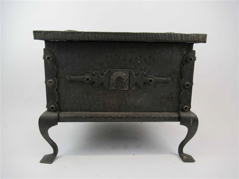 Iron and Tin Victorian Footed Coal Hod