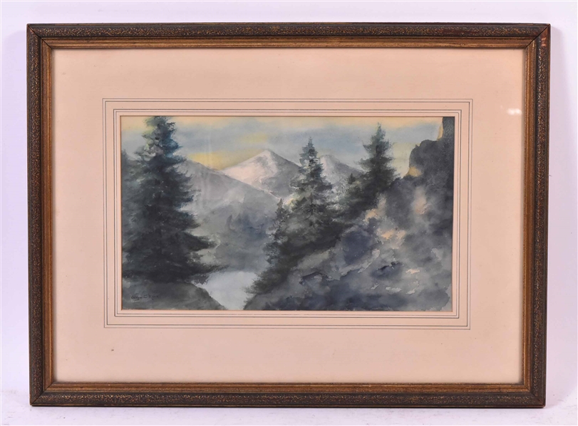 Watercolor Mountainscape Gladys C Mead