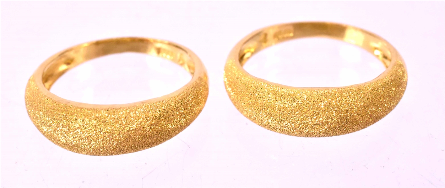 Pair of Pure Yellow Gold Dome Rings