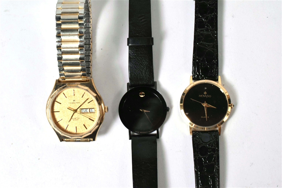 Two Movado Museum Dial Quartz Wristwatches