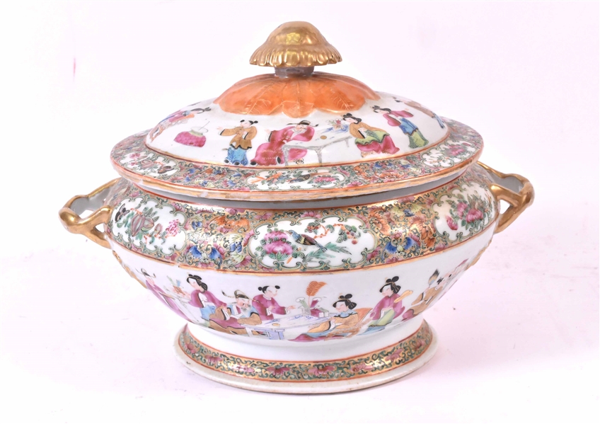 Chinese Rose Medallion Covered Tureen 
