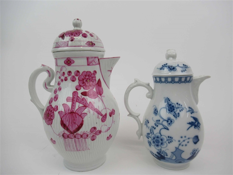 Two Continental Porcelain Chocolate Pots