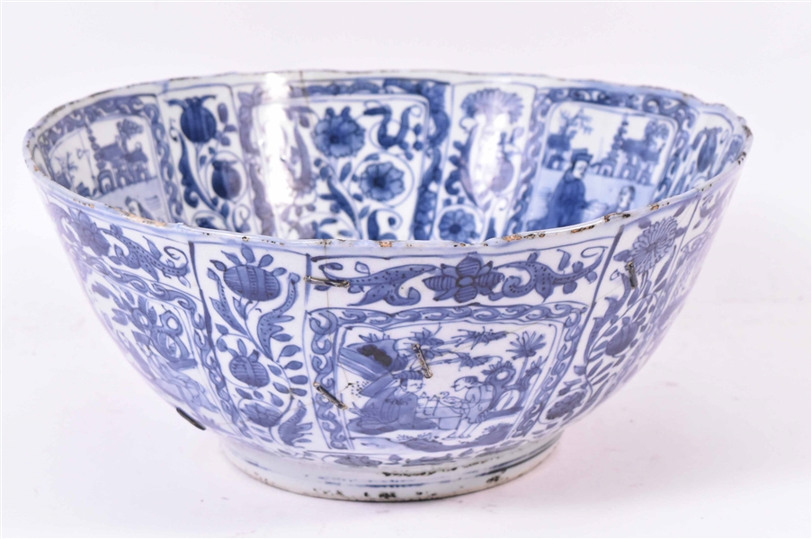 Chinese Blue and White Porcelain Kraak Bowl