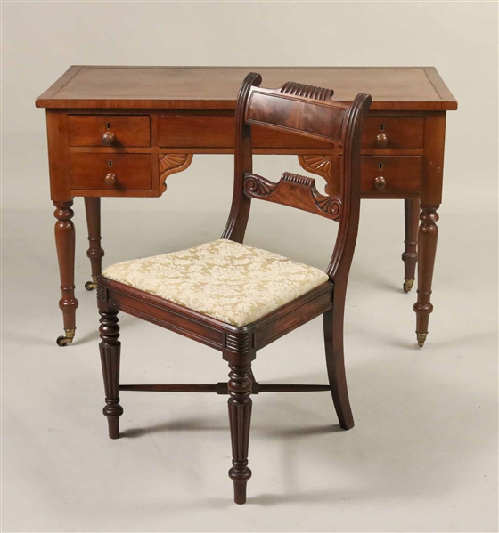 Victorian Leather-Inset Mahogany Writing Desk