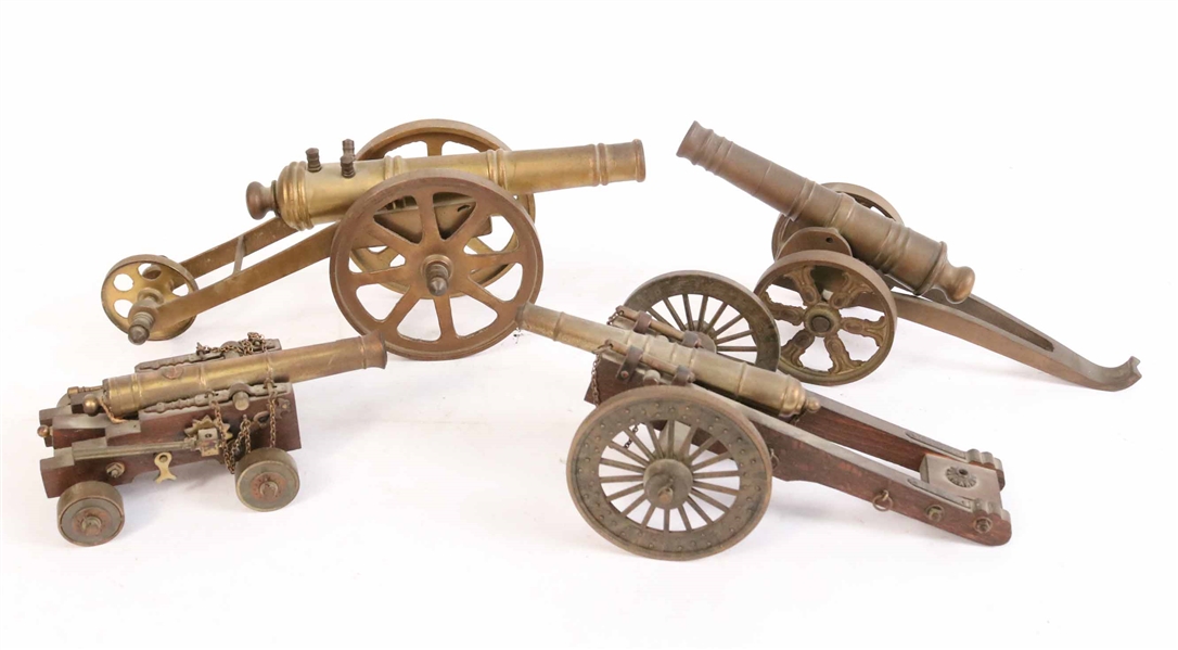 Group of 4 Assorted Desk Top Cannons