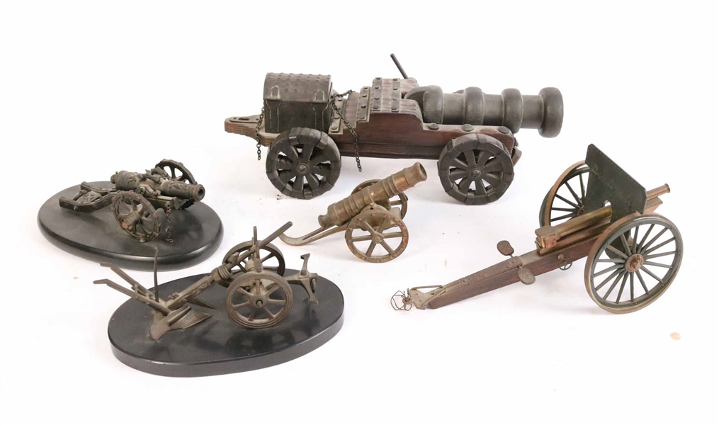 Group of 5 Assorted Desk Top Cannons